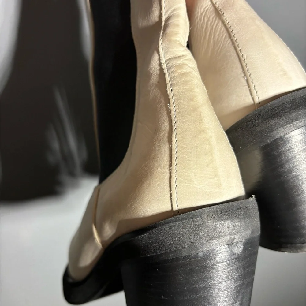 Free People Huntley High Ankle Western Boots in Bone Size EU 38 - Picture 8 of 10